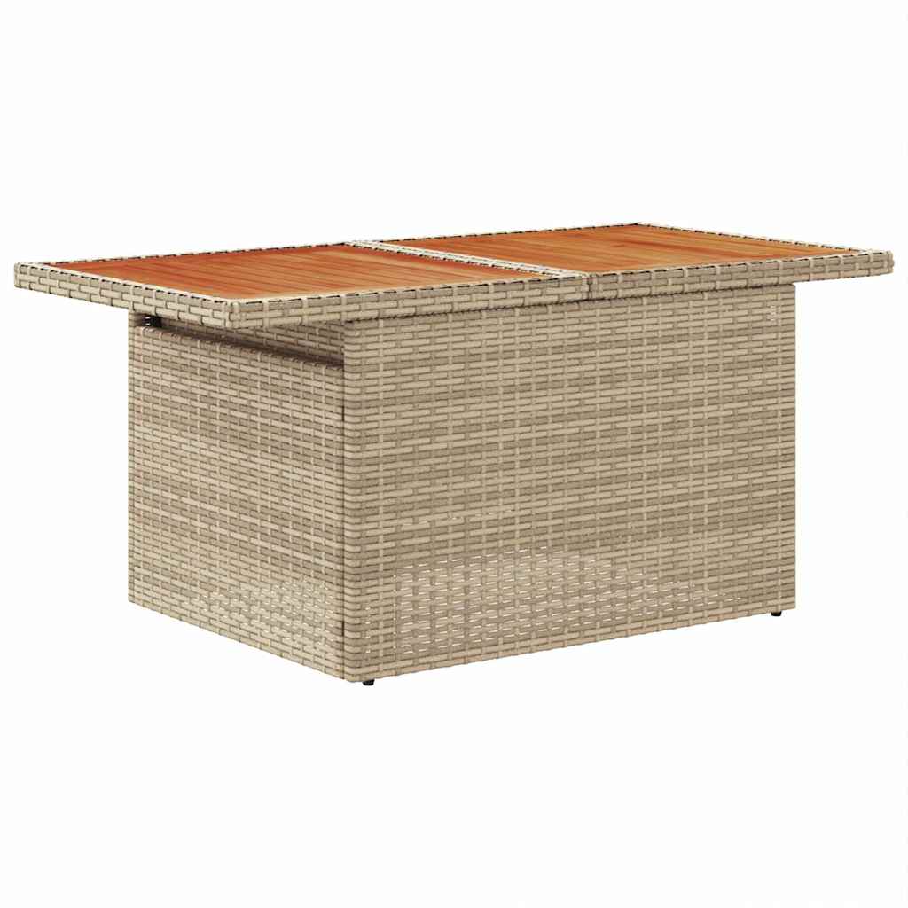 Garten-Sofa-Set mit Speicher 8 pcs Beige Poly Rattan